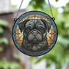 Image Industry Pug Black Stained Glass Effect Suncatcher - Garden