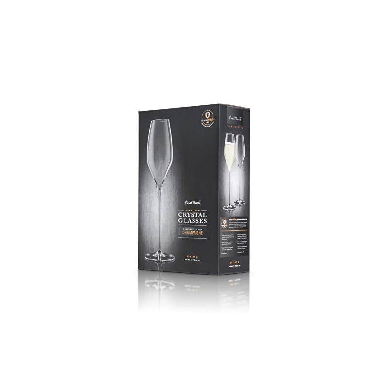 Final Touch 100% Lead-free Crystal Champagne Flutes Glasses Made with