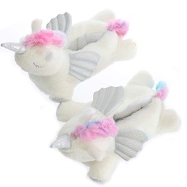 Kathyland Unicorn Slippers Women Light Up Slippers Glow in The Dark Unicorn Slippers for Girls Big Kids Slippers led Slippers (Women US 7-9, Unicorn)