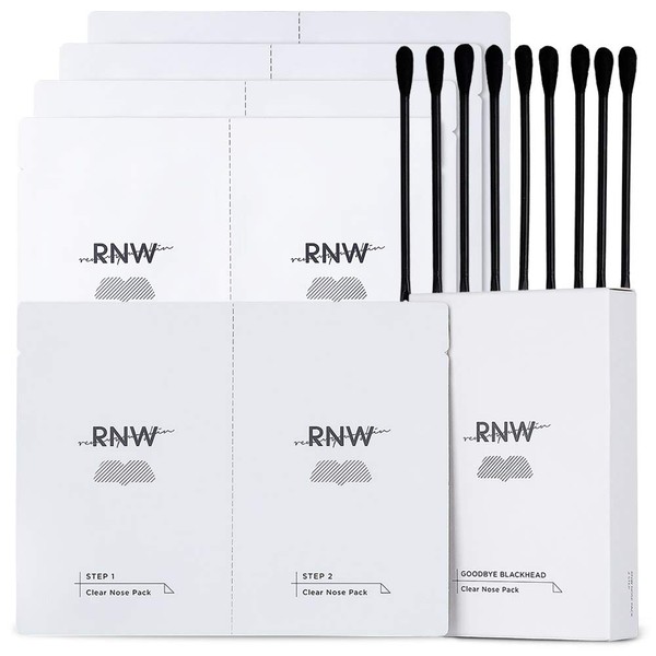 RNW DER. Two Step Clear Nose Pack, Blackhead Remover for Nose, Instant Pore Unclogging, Deep and Simple Cleansing Pore Strips Kit, Non Irritating Texture | Korean Skin Care 5 PCS