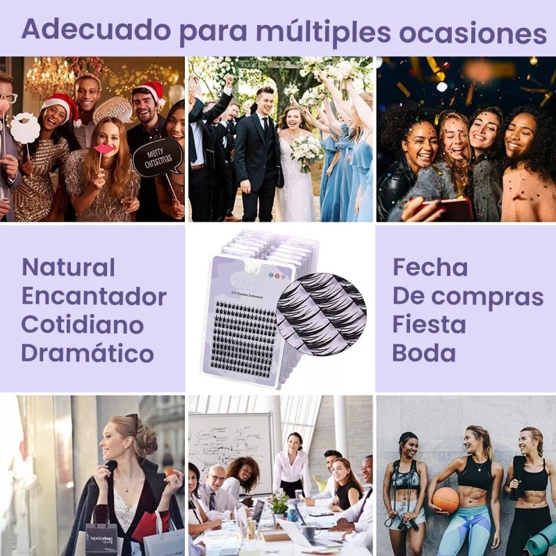 LEZAK Pestañas Postizas Naturales Segmentación Extensiones Lashes