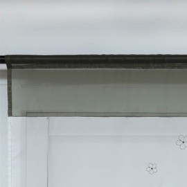 ESLIR Roman Blind, Kitchen Roman Curtain with Drawstring, Transparent Ribbon Blind with Butterfly, Embroidered, Voile Grey, W x H 80 x 120 cm, 1 Piece