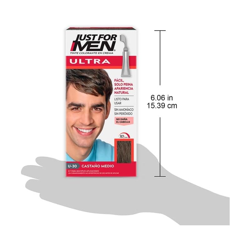 Just For Men Ultra, Tinte para Canas Castaño Medio U30