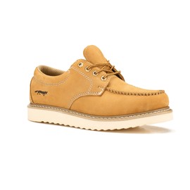 Golden Fox 411M 4" Moc Toe Leather Work Shoe Men's Nubuck Construction & Casual (13 D(M) US, Tan-NB)