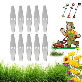 Brush Cutter Metal Blades, 8 Stainless Steel Spare Blades for Garden Strimmers, Silver
