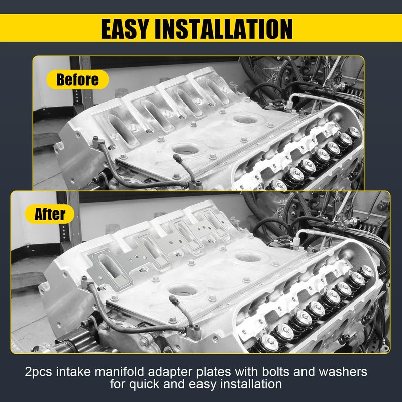 Rectangle Intake Manifold Adapter Plates Compatible with LS1 Cathedral Port