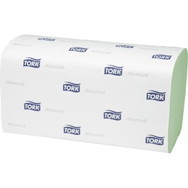 Tork 290179 Green Singlefold Advanced ZigZag Paper Hand Towels H3 Folding Hand Towels 2-Ply ZZ-Fold Green Refill for Dispenser 250 Sheets (1 Bundle)