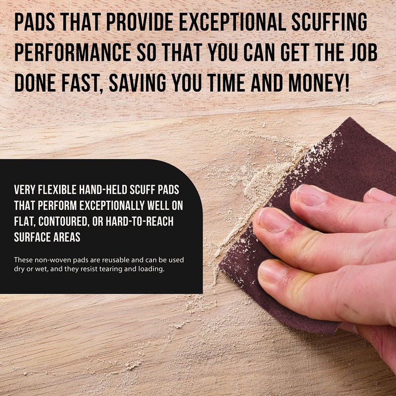Dura-Gold Premium 6" x 9" Maroon General Purpose Scuff Pads,