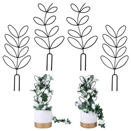 2Pcs Plant Trellis Indoor, Leaf Shape Trellis for Climbing Plants Indoor, Small Trelli for Potted Plants, Metal House Plant Stakes Supports for Garden Potted Ivy Philodendron Pothos
