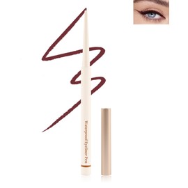 Burgundy Eyeliner Gel Pencil, Waterproof Smudge-Proof Retractable Eyeliner, Ultra-Fine Tip, Quick-Drying Long-Lasting, High Pigmented Waterline Eyeliner, Precision Eye liner Pen Makeup for Women-04