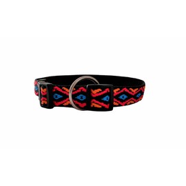BUDDYPACK Trendy Dog Collars with Click Fastener Adjustable Size XS - XL Many Colourful Colours (XS (25-40 cm), Black-Orange-Red-Blue)