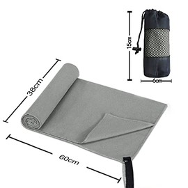 AVEDISTANTE Deportivas Toalla Microfibra Absorbente Secado Rápido Suave Compacta Ligero para Piscina Viaje Acampadas Deporte Gimnasio Yoga Pilates con Bolsa（60 * 38cm）