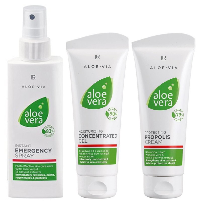 LR ALOE VIA Aloe Vera Spezial-Pflege Box (Gelkonzentrat, Propolis-Creme, Notfallspray)