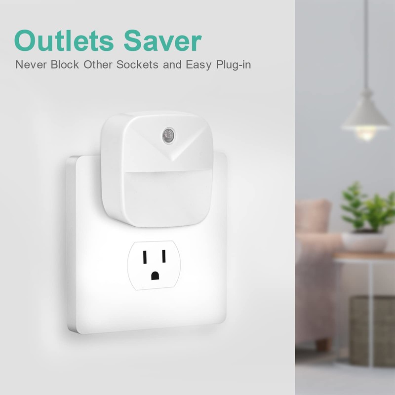 6 Pack Night Light Plug in, LED Nightlights Smart Dusk