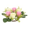 10Pcs Silk Flower Wreaths Centerpiece Artificial Flowers Candle Rings Cute