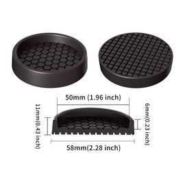 RCHYFEED Furniture Caster Cups, 12Pcs Round Furniture Coasters, 2" Furniture Castor Cups Non-Slip, Sofa Feet Pads,Thick Rubber Furniture Coaster-Prevent Furniture from Moving or Rolling (Brown)