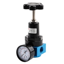 SNS Air Pressure Regulator Female Thread 1/2 NPT 0-500 PSI Adjustable, Bracket, with Gauge QTYH-N15