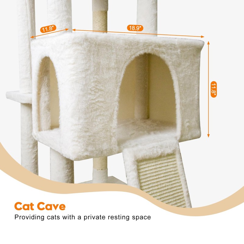 82" Giant Cat Tree for Indoor Cats Large Adult Tall