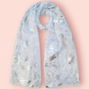 GFM® Christmas Snowflakes Foil Print Scarf -Creamy White - (AT-SNFLK-656-SFD)