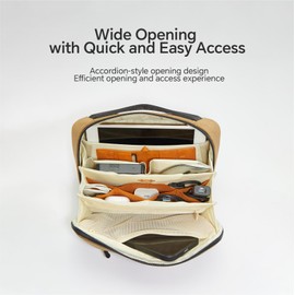 VSGO Tech Accessories Pouch Waterproof Small Travel Bag Accessories Holder Pouch Carrying Case for Electronic Accessories Light/Charger/Battery/SD Card etc Yellow-L