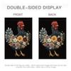 Floral Chicken Garden Flag 12x18 Inch For Outdoor Decor