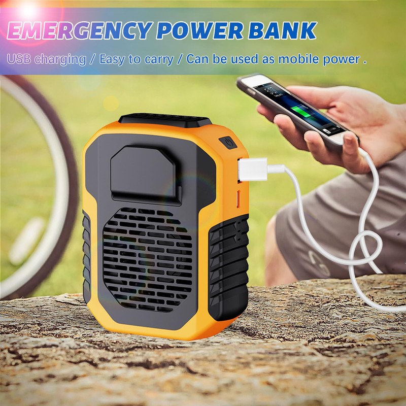 Portable Waist Fan Rechargeable, Clip Fan with 6000mAh Battery, 3