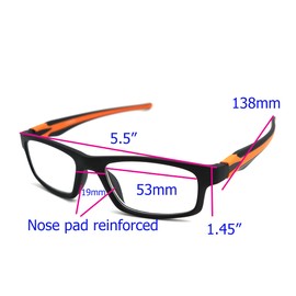 ColorViper Sports Double Injection Readers Flexie Reading Glasses (ORANGE, +2.75)