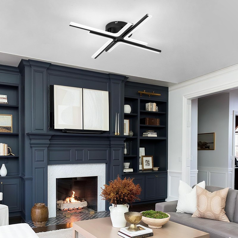 JERANDO Modern LED Ceiling Light Fixture, 21W Sputnik Flush Mount
