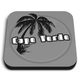 1 x Square MDF Fridge Magnet - Cape Verde Sunset Travel Stamp 40656