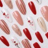 Valentines Press on Nails Medium Almond MABKJLF Pink Fake Nails