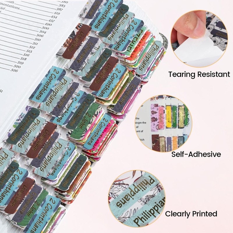 Bible Tabs for Women, 75 Pcs Bible Tabs for Study