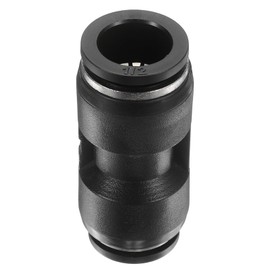 sourcing map Push to Connect Fittings 1/2" OD x 3/8" OD Straight Pneumatic Connector Zinc Alloy Quick Connect Union Two-Way Fittings for Semi Truck Trailers Air Brake System, Black