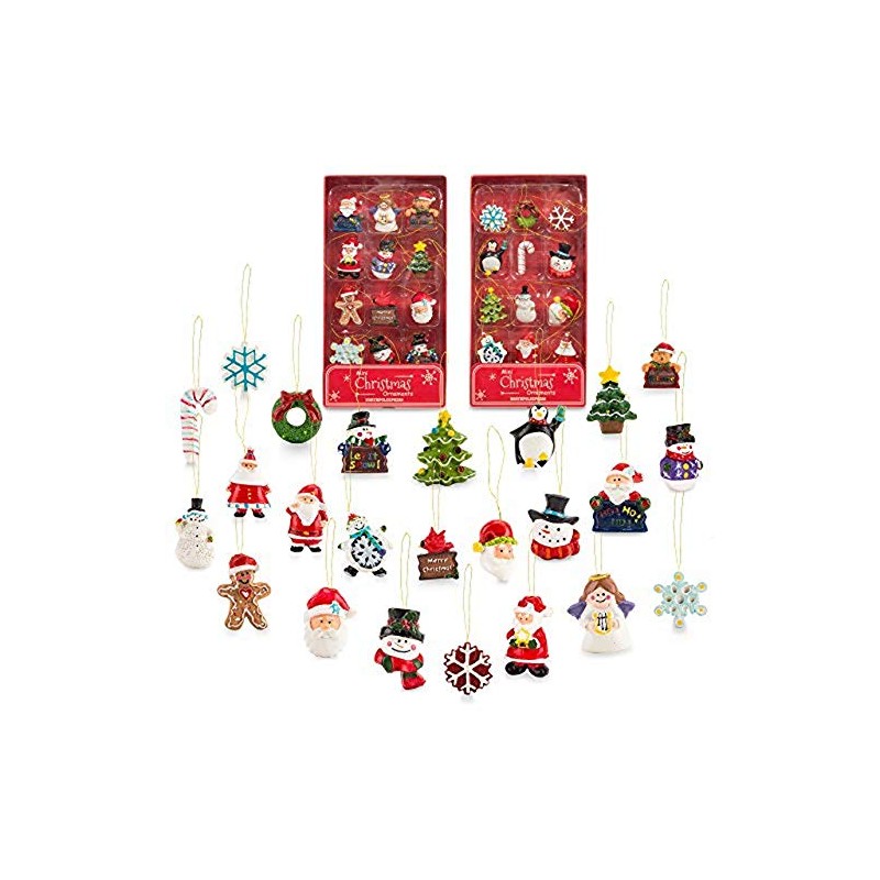 Kurt Adler Petite Treasures 12-Piece Miniature Ornaments Set, 2 Pack