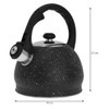 Luckyberg Modern Marble Tea Kettle, Induction, Stainless Steel Whistling Kettle,