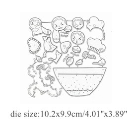 Gingerbread Man Metal Die Cuts,Cute Cup Gingerbread Man Cutting Dies Cut Stencils for DIY Scrapbooking Photo Decorative Embossing Paper Dies for Scrapbooking Card Making