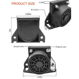 2 Pcs Truck Backup Alarm, Car Reverse Horn Back Up Alarm, 105DB 12-24V Waterproof Beeper Warning Alarm for Van Truck Car Heavy-Duty Vehicles, Square