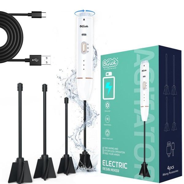 Upgraded Resin Mixer, Handheld Rechargeable Mixer with Minimizing Bubbles,Epoxy Resin