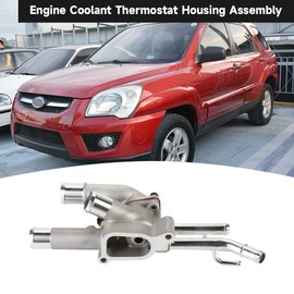 Engine Coolant Thermostat Housing Assembly - Compatible for Hyundai Elantra 2003-2005 for Hyundai Tiburon 2003-2008 for Kia Sportage 2006-2010 - Replace Part 25600-23640 25600-23600