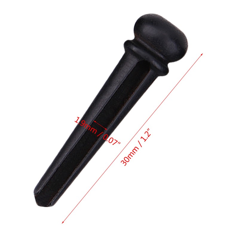 6Pcs Ebony Bridge Pins With Abalone Shell for Acoustic Folk
