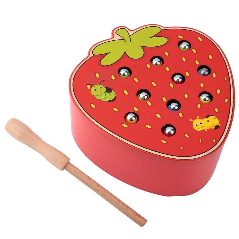 Capture Worm Magnetic Wooden Toy Kid Educational Intelligence Development Toys