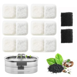 Petsupro Automatic Water Filter for Cat Dog Water Fountain Spare Filter with Replaceable Sponge 6 Sets