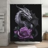 WUWOLI Silver Dragon Rose Shower Curtain, 72 x 72 Inch