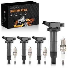 maXpeedingrods Set of 4 Ignition Coil Pack and Iridium Spark Plugs Fit for Toyota Camry RAV4 Matrix Solara Lexus HS250H Scion tC xB Pontiac Vibe 2.4L L4, Ignition Coil Kit Replaces# UF333