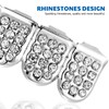 HEALLILY Teeth Grills Set Silver Plated Teeth Grillz Rhinestone Teeth
