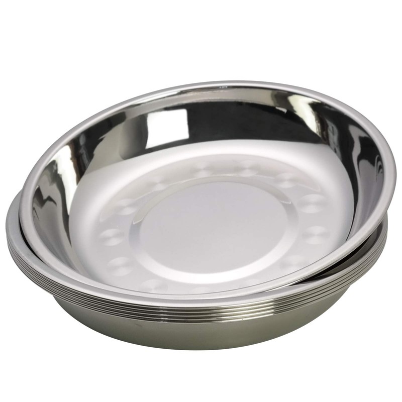 Waikhomes Stainless Steel Dinner Serving Plates, Small Round Salad Plate,