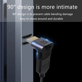 PNGKNYOCN 8K HDMI 90 Degree Adapter,2 Pack Right Angle HDMI 2.1 Male to Female Support 8K@60Hz/4K@120Hz HDR, for HDTV,Projector,Laptop (90 Degree)