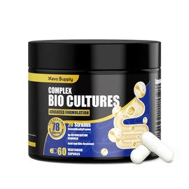 NavoSupply-Probiotic & Prebiotic Complex for Women & Men: 78 Billion CFU, 20 Live Microbes (Lactobacillus Acidophilus & Casei Added) – Powerful Bio-Cultures Capsules (60 Capsules)
