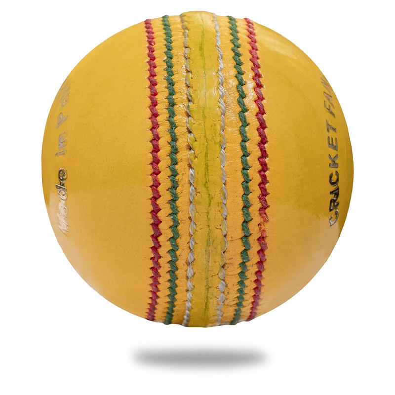 Cricnix Cricket Ball Bionic Indoor Leather Yellow Balls 110g (3-Pack)
