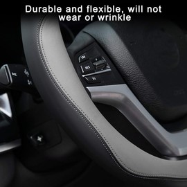 Mandark Car Steering Wheel Cover, Elastic Stretch Breathable Anti-Slip Microfiber Leather Auto Steering Wheel Protector, Soft Vehicle Interior Decor Accessories, Universal for RV, SUV, Truck (Gray)