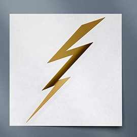 Transparent Decal Stickers of Lightning (Metallic Gold) Premium Waterproof Vinyl Decal Stickers for Laptop Phone Accessory Helmet Car Window Mug Tuber Cup Door Wall Decoration ANDauto011230GOd